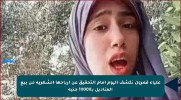 علياء قمرون تكشف اليوم أمام التحقيق عن أرباحها الشهرية من بيع المناديل بـ10000 جنيه